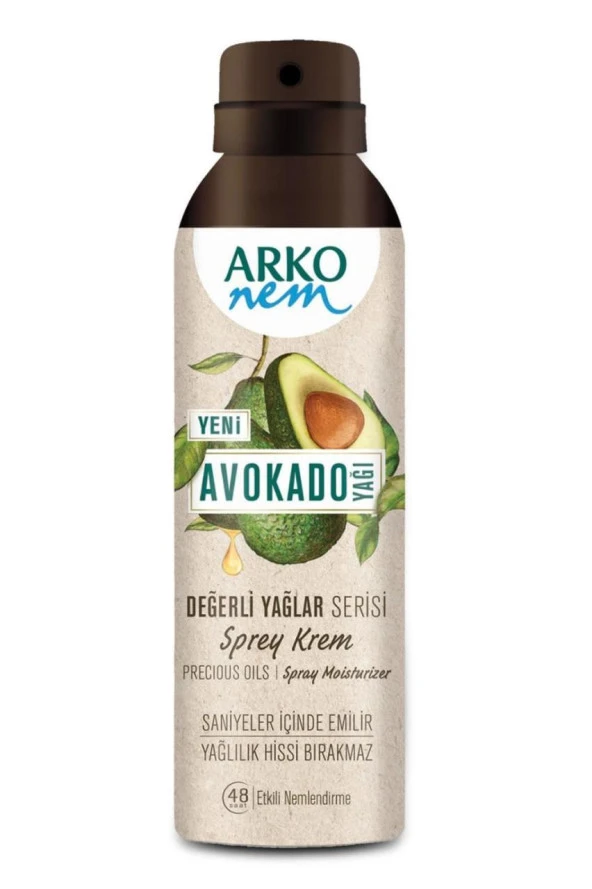 Arko Nem Değerli Yağlar Avokado 150 ml Sprey Krem