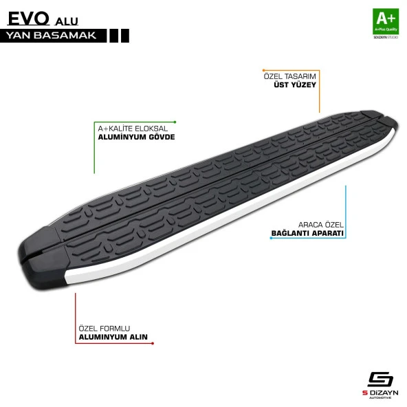S-Dizayn Renault Austral Evo Aluminyum Yan Basamak 183 Cm 2023 Üzeri