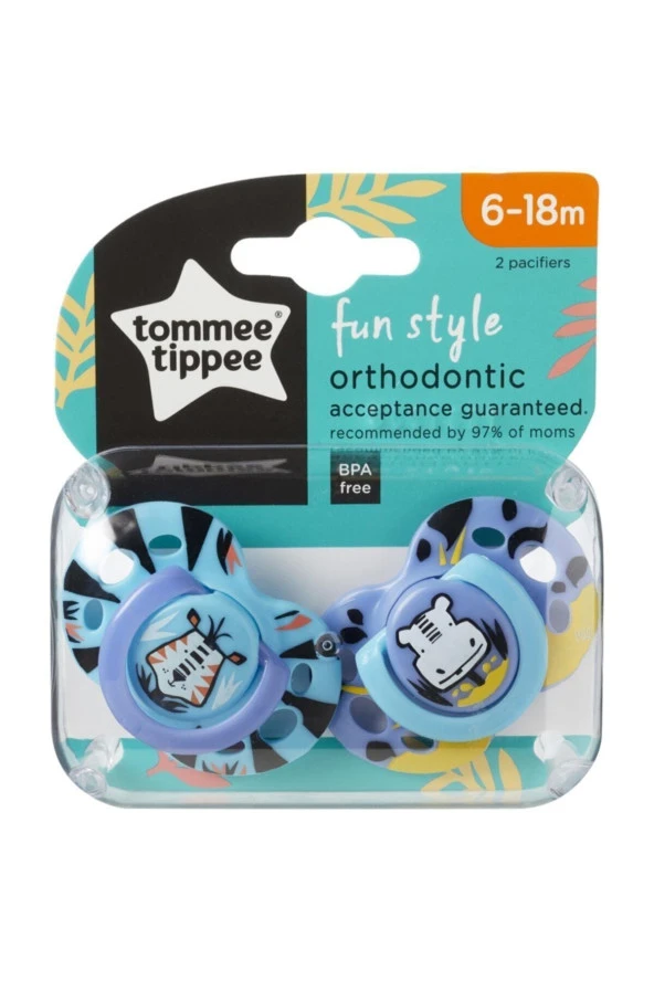Tommee Tippee Fun Style Ortodontik Emzik 2li 6-18