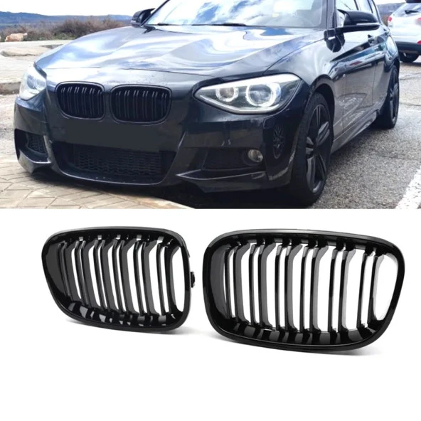 S-Dizayn Bmw 1 Serisi F20/F21 Ön Panjur Böbrek Parlak Siyah Piano Black M1 Model 2011-2015