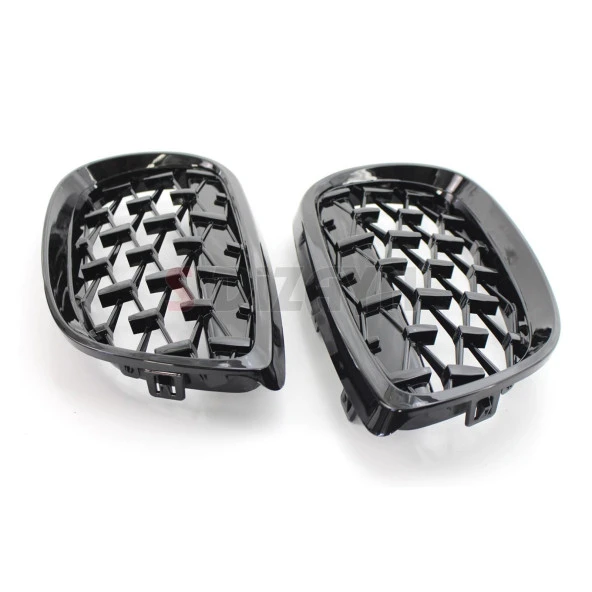 S-Dizayn Bmw 1 Serisi F20/F21 Ön Panjur Böbrek Parlak Siyah Piano Black Diamond Model 2011-2015 - Resim 3
