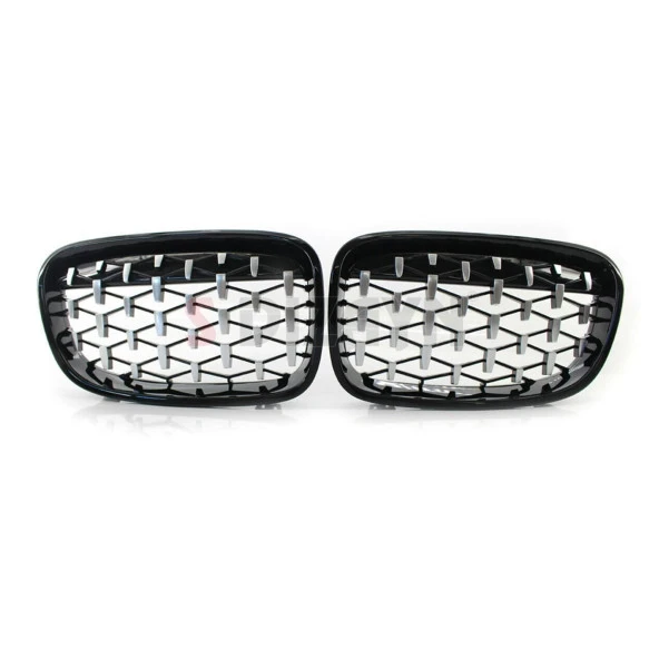 S-Dizayn Bmw 1 Serisi F20/F21 Ön Panjur Böbrek Parlak Siyah Çerçeveli Krom Diamond Model 2011-2015 - 3