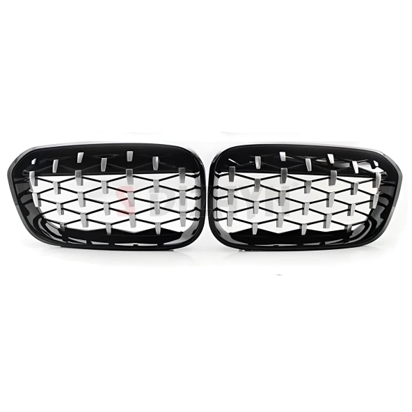S-Dizayn Bmw 1 Serisi F20/F21 Ön Panjur Böbrek Parlak Siyah Çerçeveli Krom Diamond Model 2015-2019 - 3