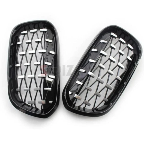 S-Dizayn Bmw 1 Serisi F20/F21 Ön Panjur Böbrek Parlak Siyah Çerçeveli Krom Diamond Model 2015-2019 - 4