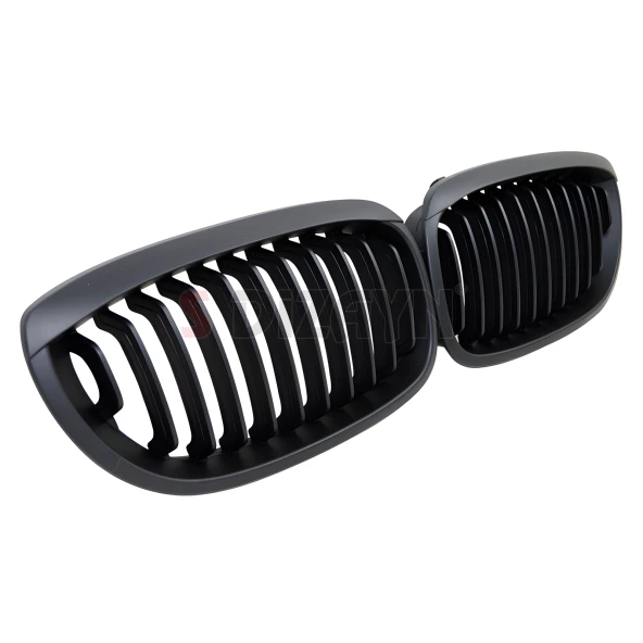 S-Dizayn Bmw 3 Serisi E46 Coupe Ön Panjur Böbrek Parlak Siyah Piano Black Düz Model 1999-2001 - Resim 3