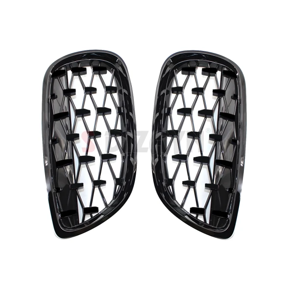 S-Dizayn Bmw 3 Serisi E46 Ön Panjur Böbrek Parlak Siyah Piano Black Diamond Model 2002-2005 - Resim 4