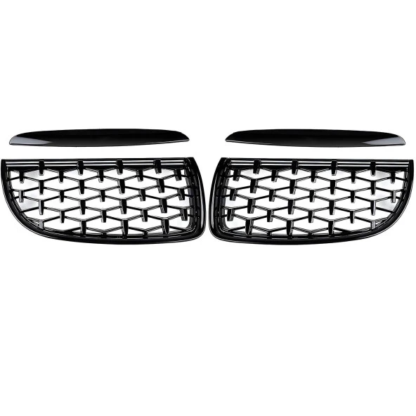 S-Dizayn Bmw 3 Serisi E90/E91 Ön Panjur Böbrek Parlak Siyah Piano Black Diamond Model 2005-2008 - Resim 3