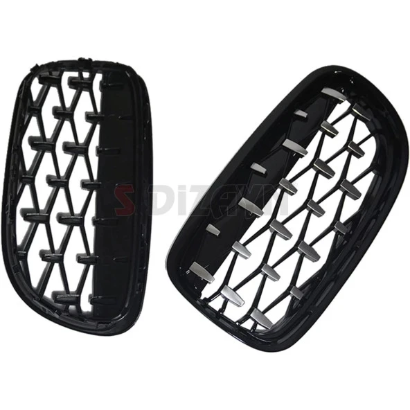 S-Dizayn Bmw 3 Serisi E90/E91 Ön Panjur Böbrek Parlak Siyah Çerçeveli Krom Diamond Model 2009-2012 - Resim 4