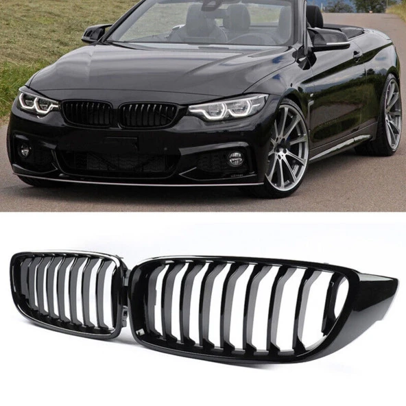 S-Dizayn Bmw 3 Serisi F30/F31/F35 Ön Panjur Böbrek Parlak Siyah Piano Black 11li Düz Model 2012-2017