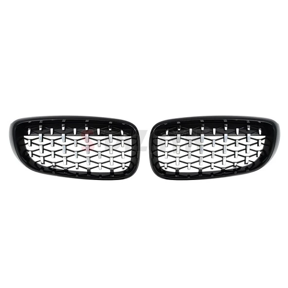 S-Dizayn Bmw 3 Serisi GT F34 GT Ön Panjur Böbrek Parlak Siyah Çerçeveli Krom Diamond Model 2012-2017 - 3