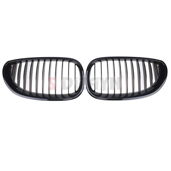 S-Dizayn Bmw 5 Serisi E60/E61 Ön Panjur Böbrek Parlak Siyah Piano Black Düz Model 2003-2009 - Resim 3