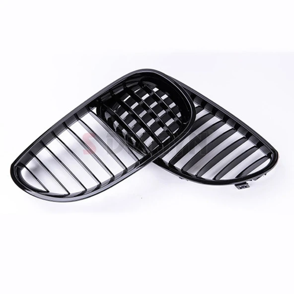 S-Dizayn Bmw 5 Serisi E60/E61 Ön Panjur Böbrek Parlak Siyah Piano Black Düz Model 2003-2009 - Resim 4