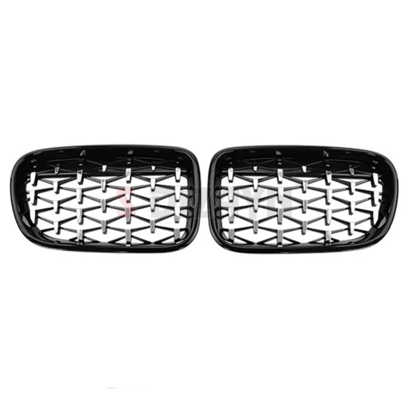 S-Dizayn Bmw X3 F25 Ön Panjur Böbrek Parlak Siyah Çerçeveli Krom Diamond Model 2011-2013 - 3