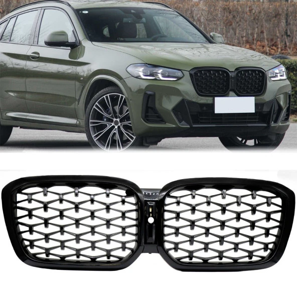 S-Dizayn Bmw X4 G02 Ön Panjur Böbrek Parlak Siyah Piano Black Diamond Model 2018 Üzeri