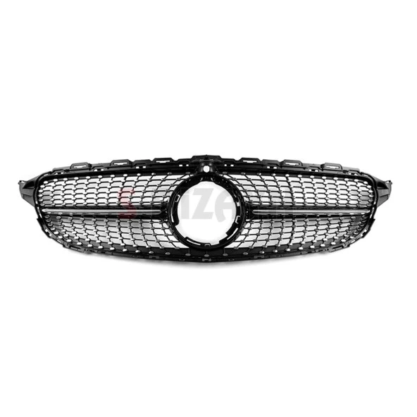 S-Dizayn Mercedes C-Class W205 Ön Panjur Parlak Siyah Piano Black Diamond Model 2019 Üzeri - 3