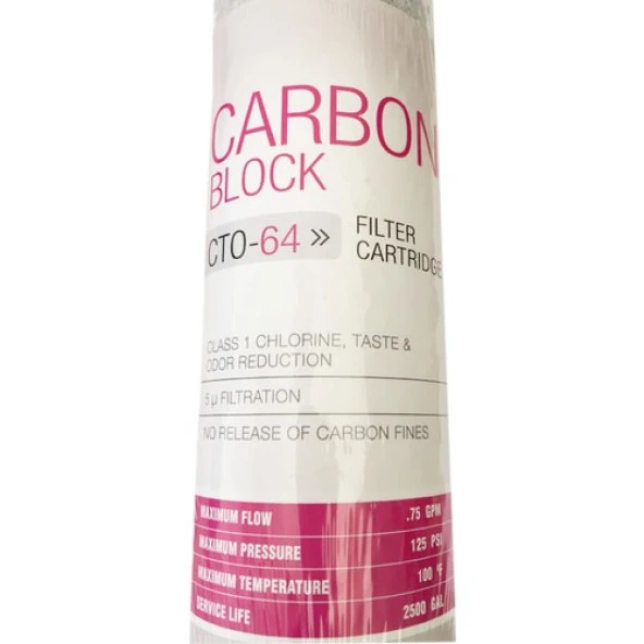 Waterlove Su Arıtma Blok Aktif Karbon Filtre 20 Inch - Resim 2