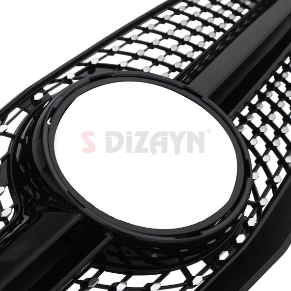 S-Dizayn Mercedes E-Class W212 Ön Panjur Parlak Siyah Piano Black Diamond Model 2009-2013 - 4