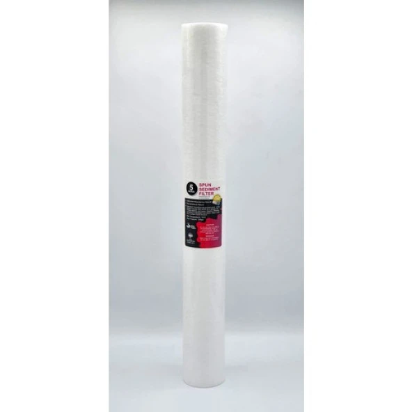 Watermanya 20'' 5 Mikron Pp Spun Sediment Açık Kasa Su Arıtma Filtresi (20'' Housing Uyumlu 1. Aşama Filtre)