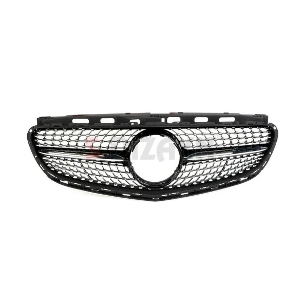 S-Dizayn Mercedes E-Class W212 Ön Panjur Parlak Siyah Piano Black Diamond Model 2014-2016 - 3