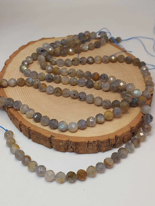 Labradorit Taşı Faset Kesim 8mm dizi (45928) - Resim 3