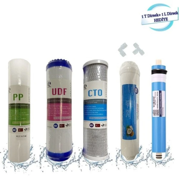 Sulook Açık Kasa 5 Filtre Seti Su Arıtma Cihazı 1 T Dirsek 1 L Dirsek HEDİYELİ