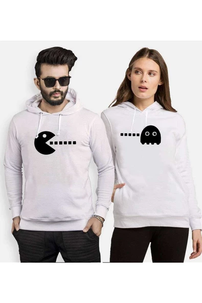 Tshirthane Pacman  Sevgili Kombinleri Kapüşonlu Kombini