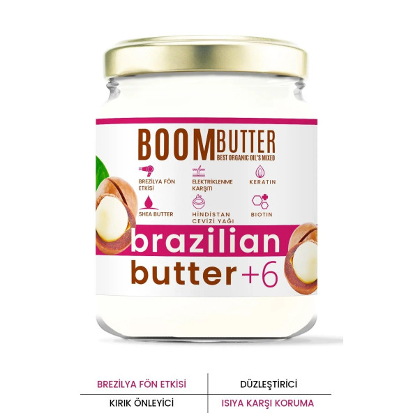 BOOM BUTTER Brazilian Butter Keratin Onarıcı Saç Düzleştirici 190 ML