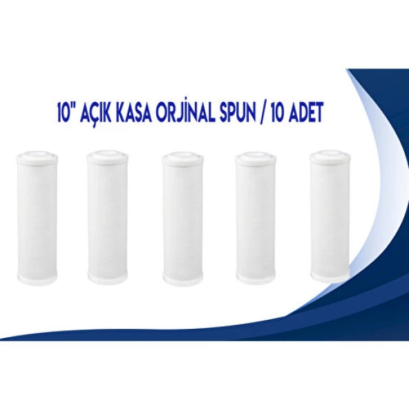 Mikron 10 Adet 10inç Kapaklı Endikaplı Spun Açık Kasa Su Arıtma Cihazı