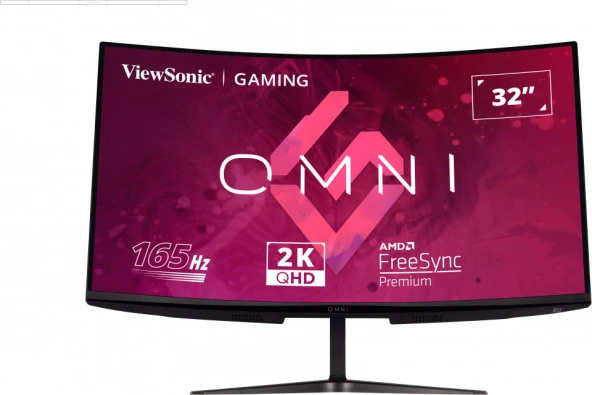 VIEWSONIC  VX3218C-2K GAMING MONITOR 31,5 1ms 165Hz VA 2560x1440 2K 250 HDMI DP 16:9 80M:1 16.7M HOPARLOR 3 KENAR CERCEVESIZ 1500R KAVIS FREESYNC PREMIUM FLICKER FREE MAVI ISIK FILTRESI TILT VESA - Resim 5