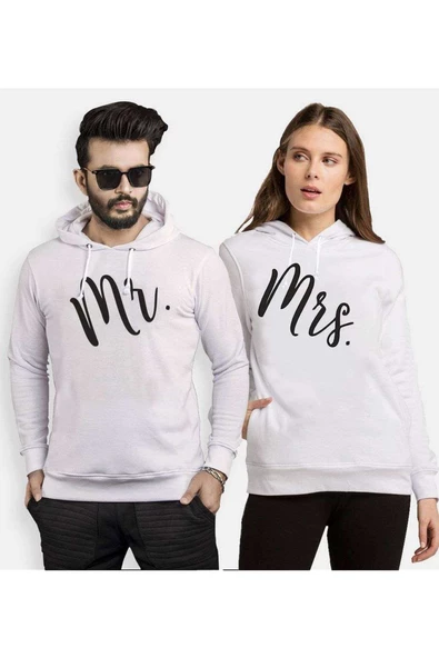 Tshirthane Mr. Mrs. 17 Sevgili Kombinleri Kapüşonlu Kombini ürün görseli