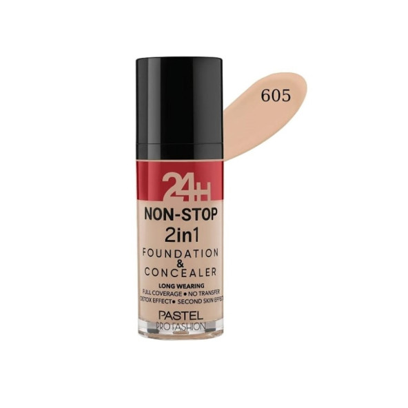 Pastel 24H 2in1 Fondöten ve Kapatıcı 605 Sand