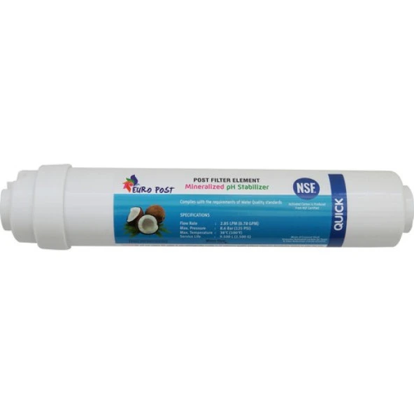 Euro Post Karbon Tatlandırıcı Filtre Açık-Kapalı Kasa Su Arıtma Cihazı ( 1100 Iodine )