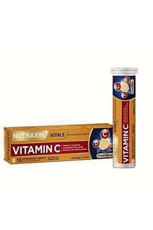 Nutraxin Vitamin C-D-Zinc 15 Efervesan Tablet
