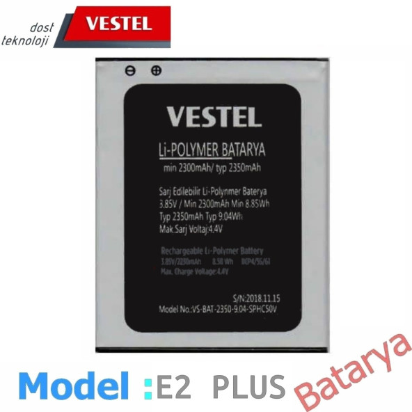 Vestel E2 Plus Batarya Vestel Venüs E2 Plus Vestel Venüs Go Uyumlu Batarya