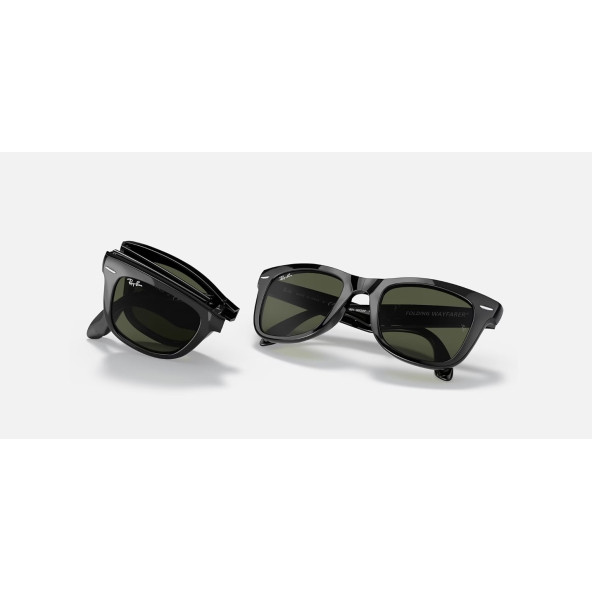 Rb4105 FOLDİNG WAYFARER 601 50&22  PARLAK SİYAH KATLANIR Unisex Güneş Gözlüğü