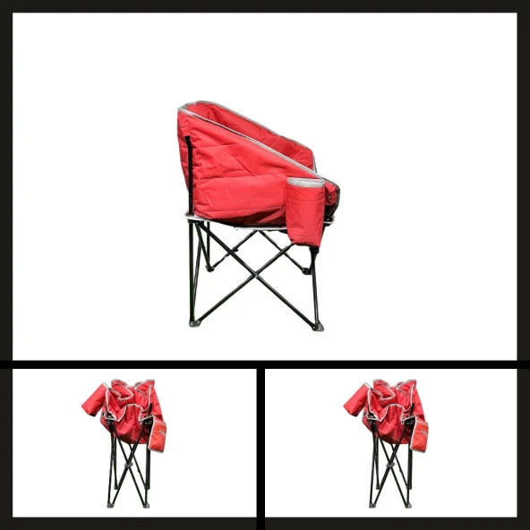Uyguna-Yakala Kırmızı Argeus Balcony Comfort Katlanabilir Kamp Sandalyesi-TAB.062