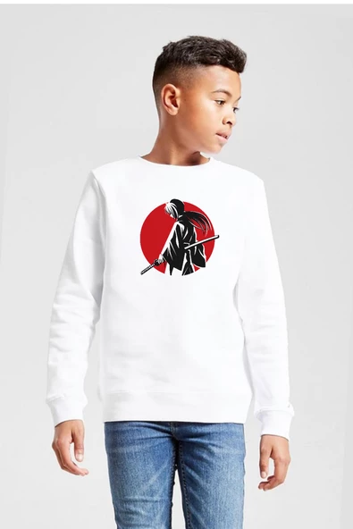 Rurouni Kenshin Samurai Logo Beyaz Çocuk 2ip Sweatshirt