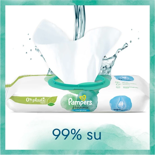 Prima Pampers Harmonie Islak Havlu Mendil Aqua Pure 48 Yaprak 6 Lı Set (288 Yaprak) Organik Pamuk - 6