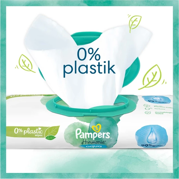 Prima Pampers Harmonie Islak Havlu Mendil Aqua Pure 48 Yaprak 2 Li Set (96 Yaprak) Organik Pamuk - 5