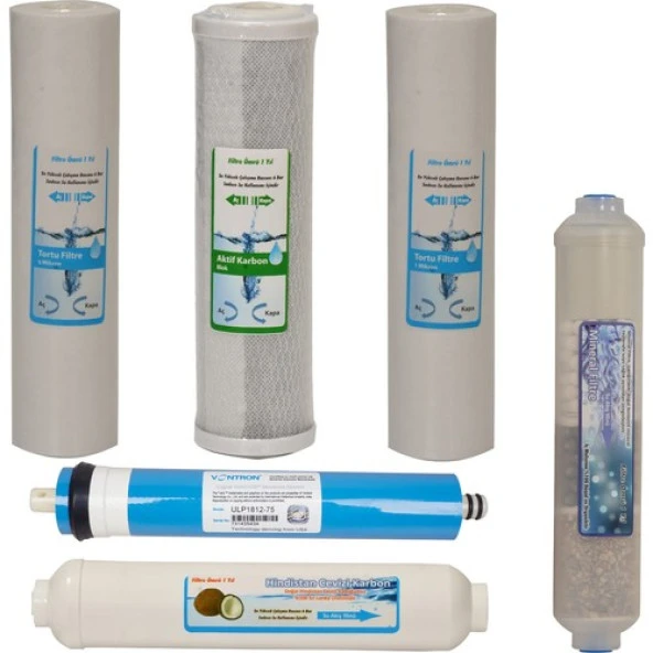 WaterGold Su Arıtma Ön Filtre Seti, Membran, Tatlandırıcı ve Mineral Filtre