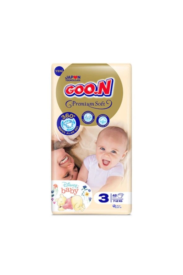 Goon Premium Soft Bebek Bezi 3 Beden Jumbo 40 adet