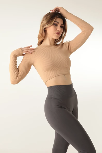 DoReMi Uzun Kollu Bisiklet Yaka Fitilli Crop-21856 - 7