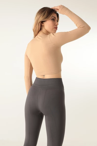 DoReMi Uzun Kollu Bisiklet Yaka Fitilli Crop-21856 - 5