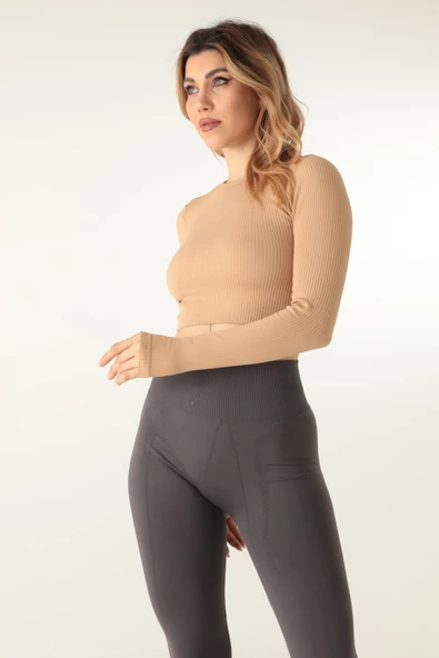 DoReMi Uzun Kollu Bisiklet Yaka Fitilli Crop-21856 - 8