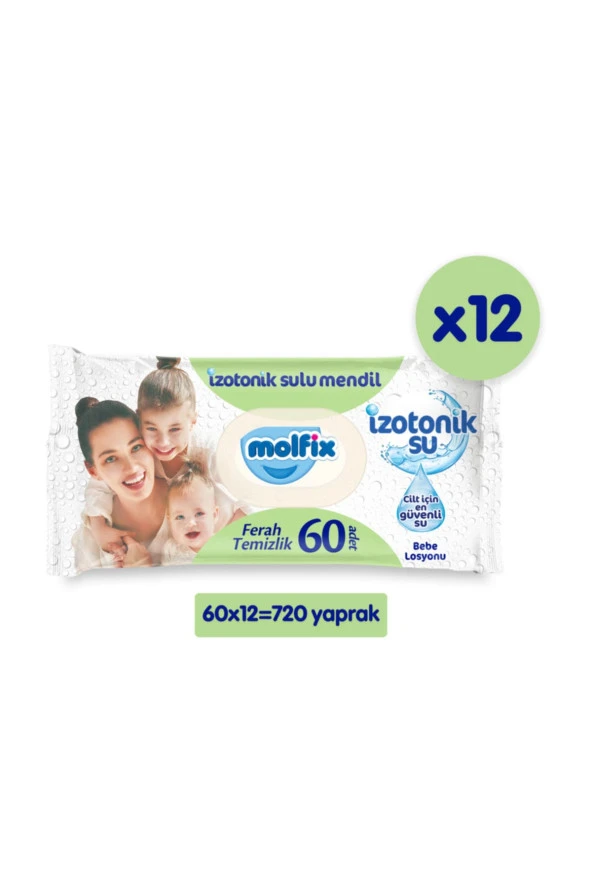 Molfix İzotonik Sulu Islak Mendil Ferah Temizlik 720li