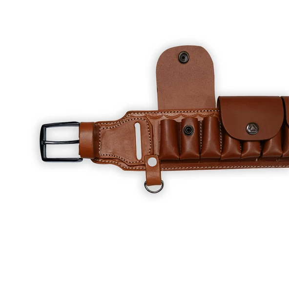 Savage Hakiki Deri Kapaklı Fişeklik Kahve (YT-016) - 4