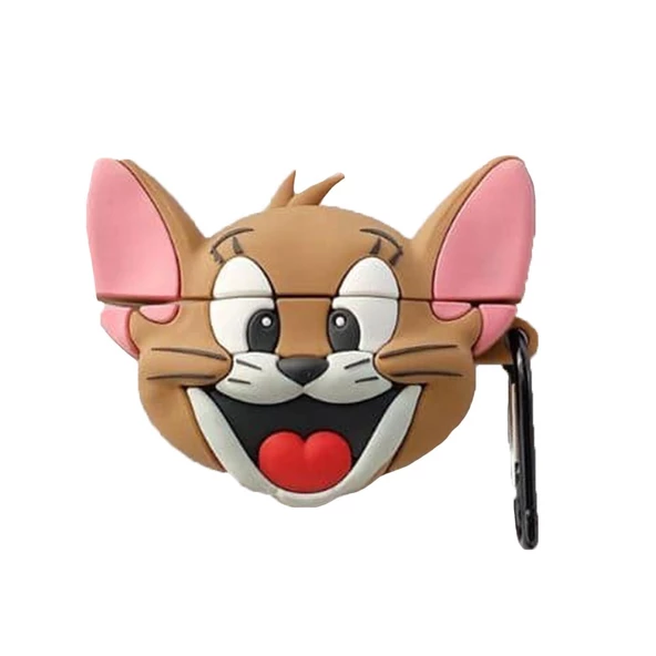 E2M AIRPODS 1-2 KILIF TOM VE JERRY KAHVERENGİ