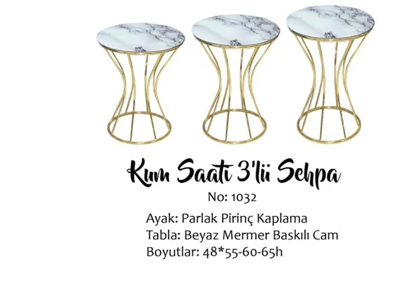 Zigon 13397 Kumsaat Brc Model Mermer Desen Metal Çelik GOLD Renk Kaplama El Yapımı