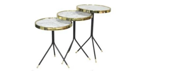 Brc Zigon 13409 Olimpik Model Beyaz Mermer Metal Gold Kaplama Ayak El Yapım - Resim 3