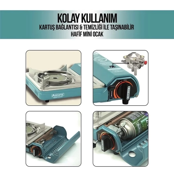 Orcamp Tekli Portatif Pro Seramik Ocak Mavi CK-508 - Resim 5